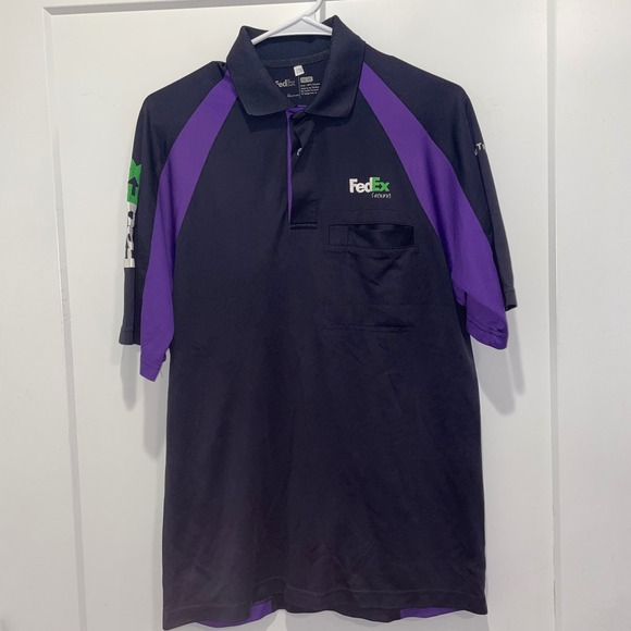 FedEx Ground Stan Herman VF Imagewear Polo Shirt Mens Medium Navy Purple Uniform